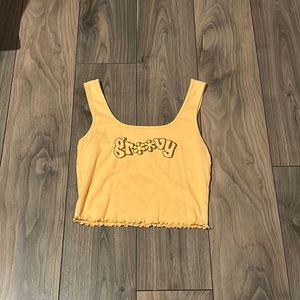 Neon orange cropped tank top - new condition